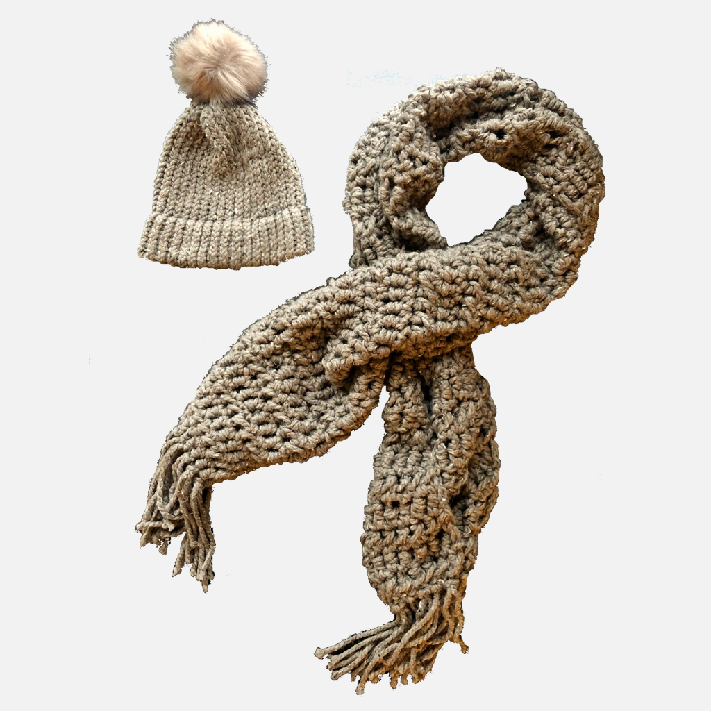 LIGHT BROWN AND TAN KNIT SET