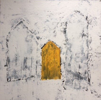 YELLOW HOUSE ON WHITE