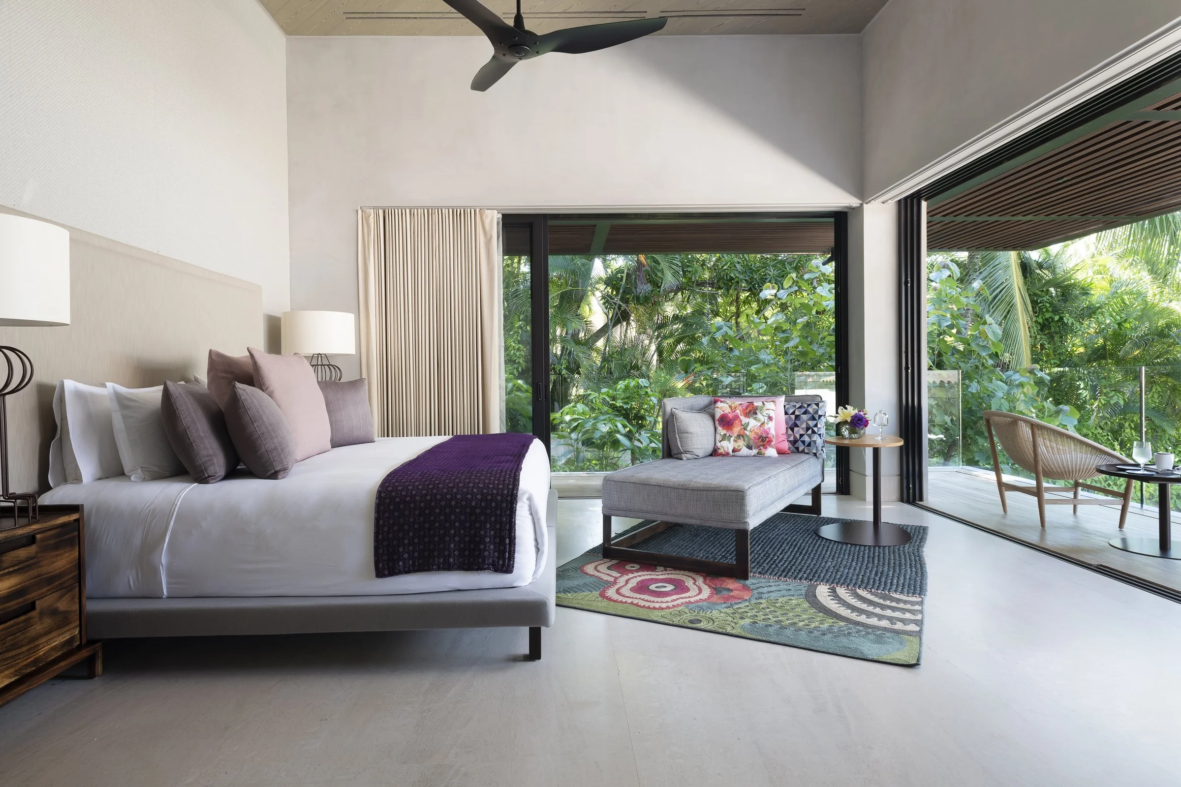 A King room opening to the jungle canopy