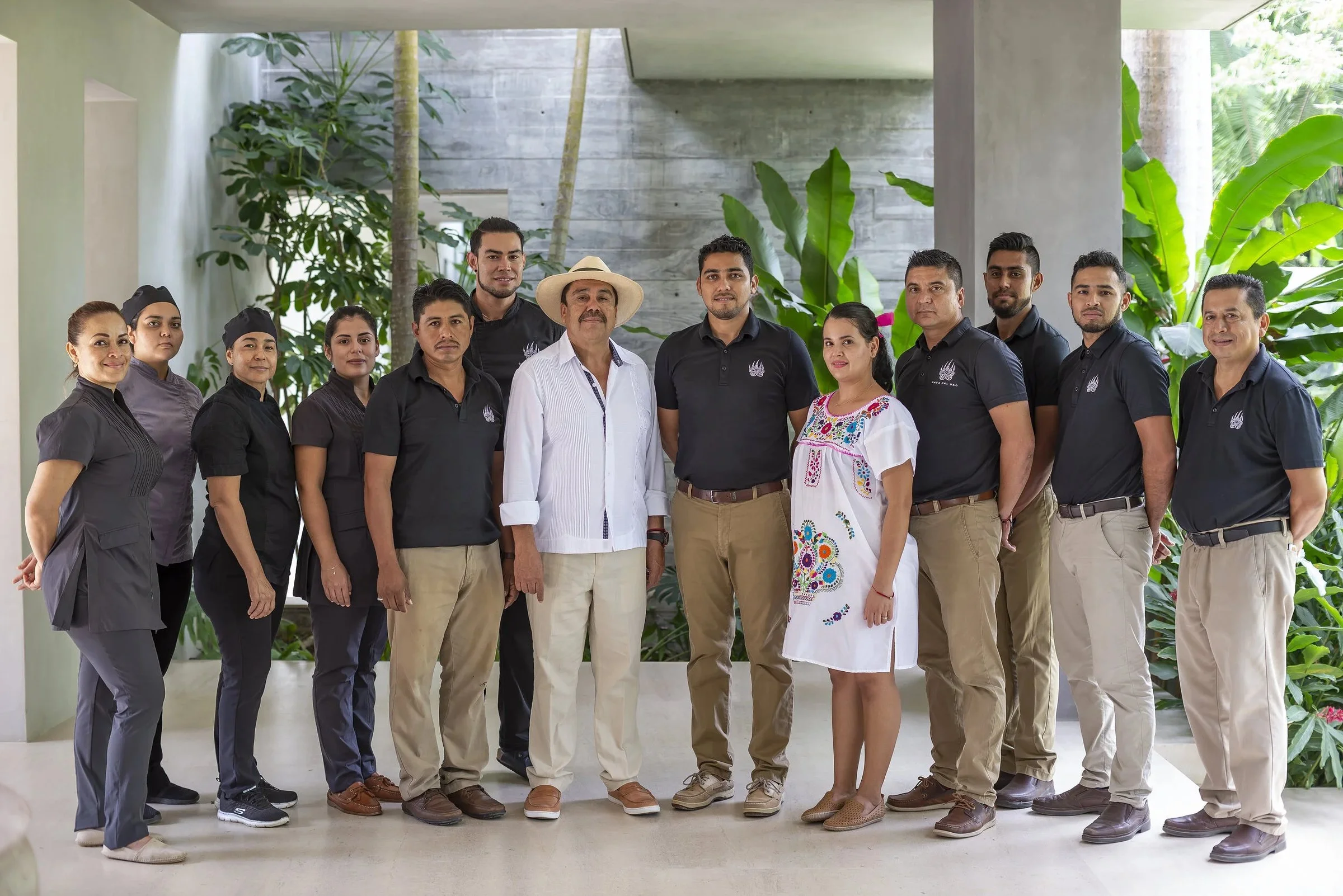 The full Casa del Oso staff gathered at the estate's entrance