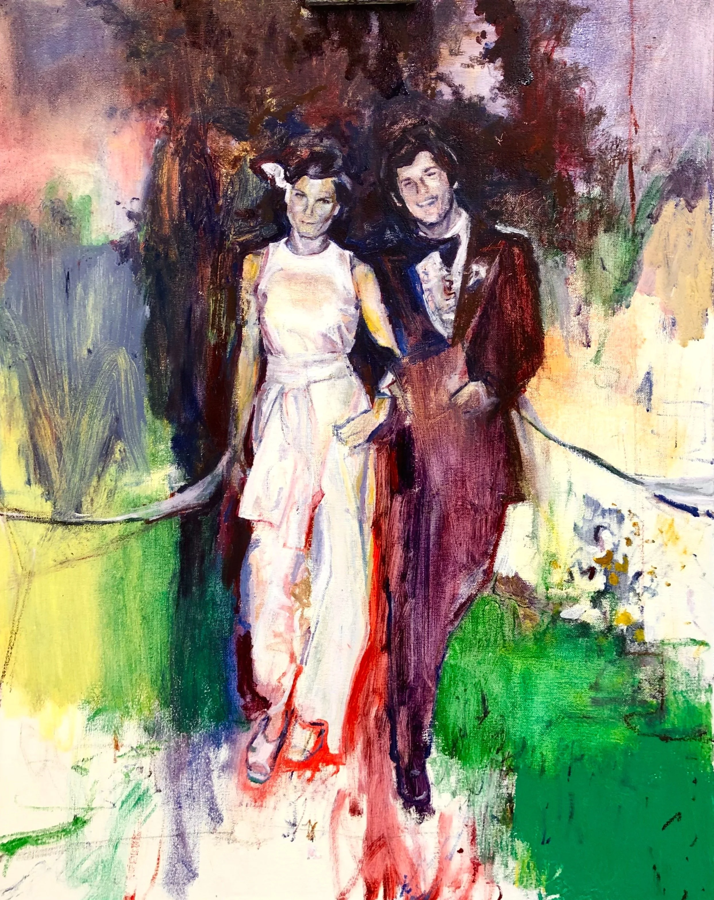 Wedding Painting, oil on canvas, 22" x 17"