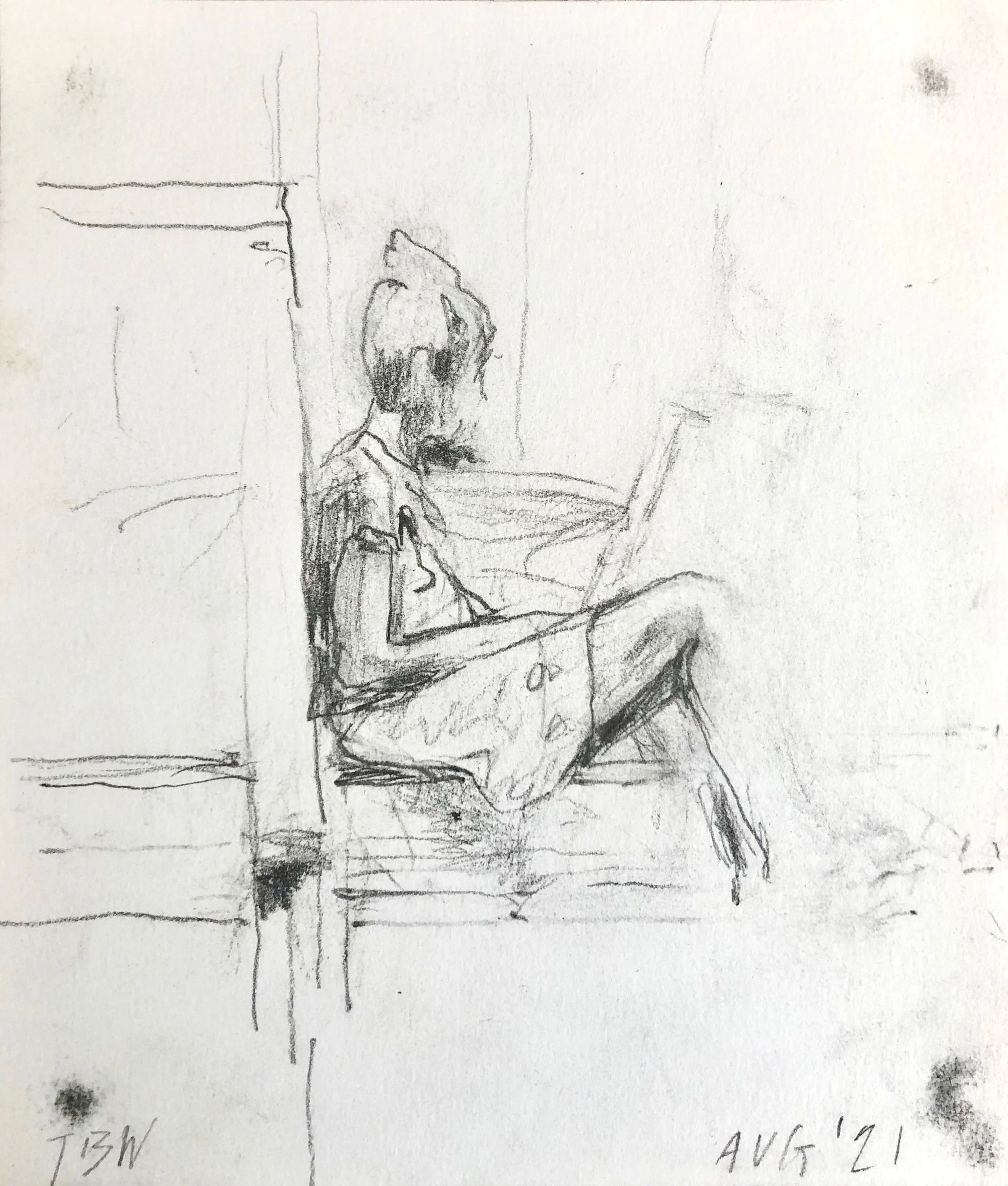 Ruth, pencil on paper, 8" x 5"