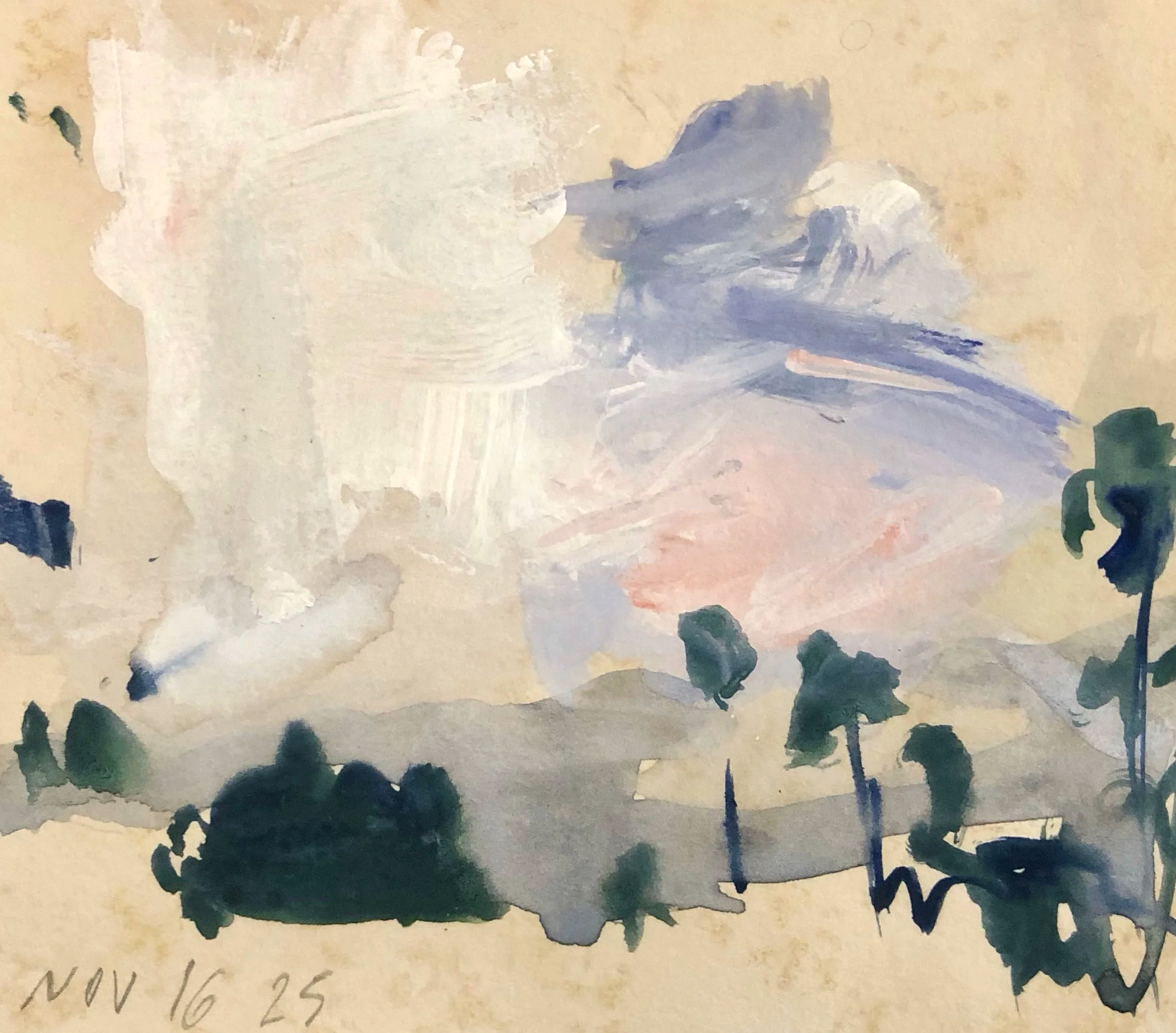 Mount San Jacinto Nov 16 2025, watercolor on paper, 4" x 5"