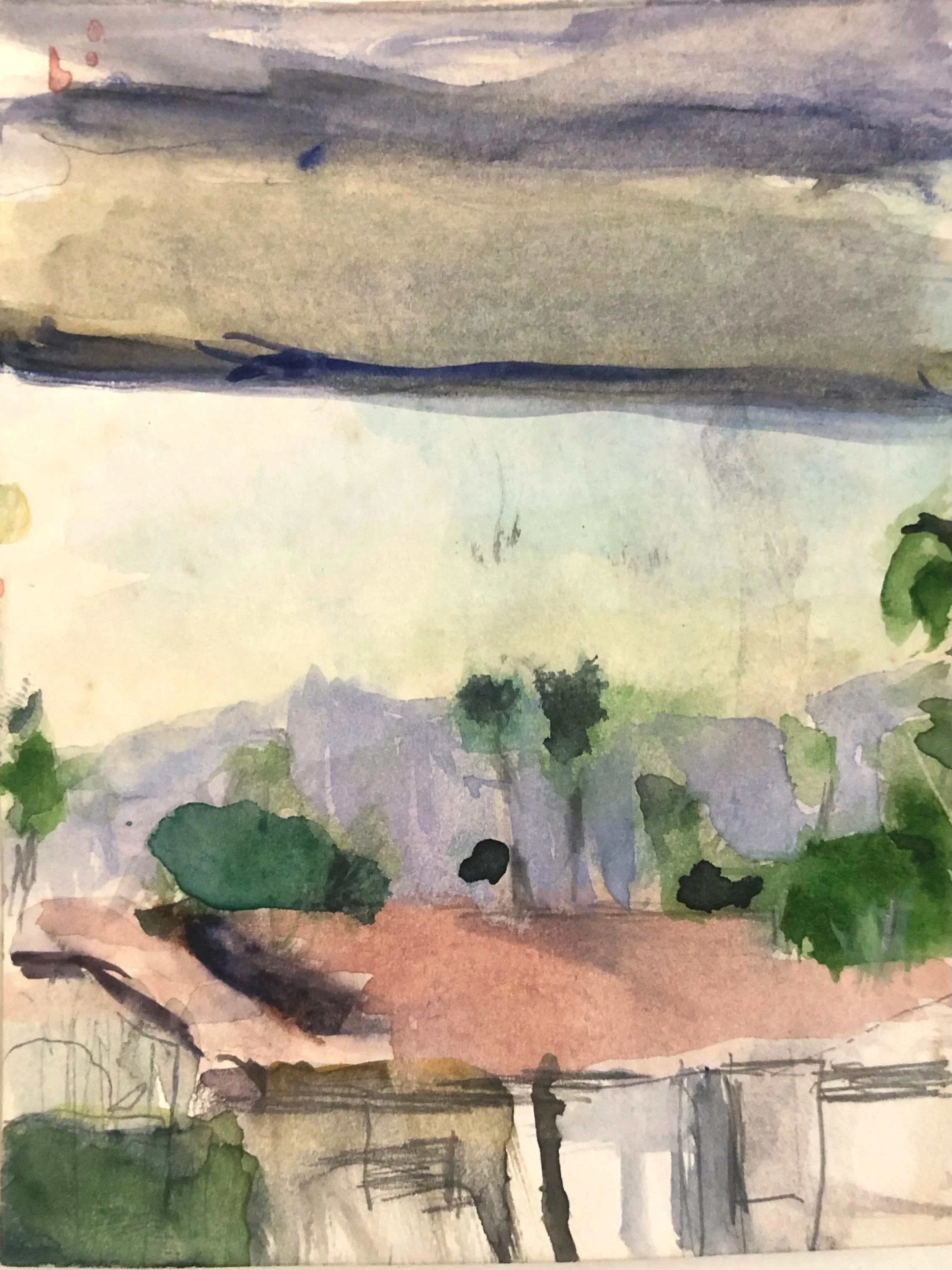 Mount San Jacinto Nov 12 2025, watercolor on paper, 4" x 5"