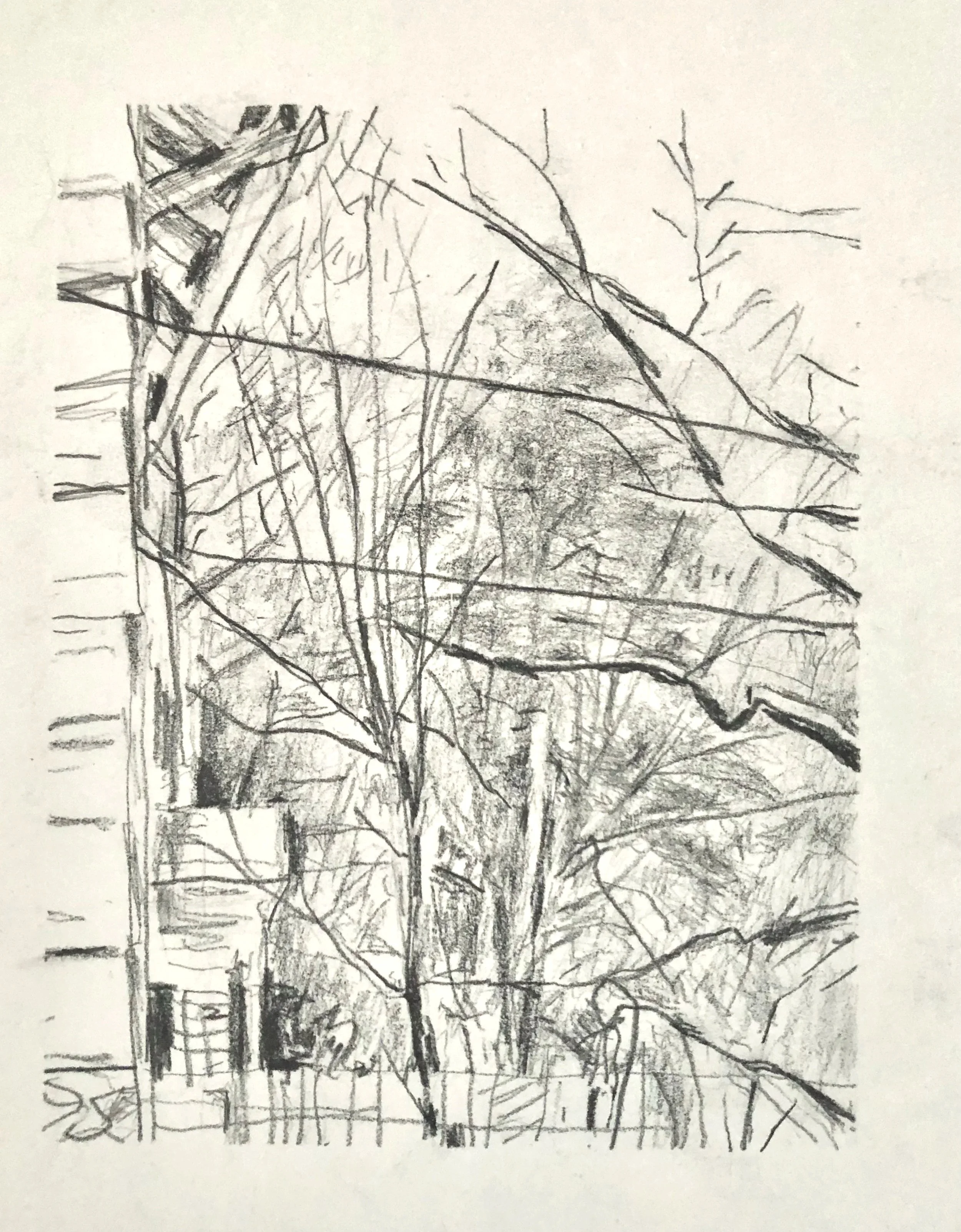 Wilson Place Study, pencil on paper, 10" x 6"