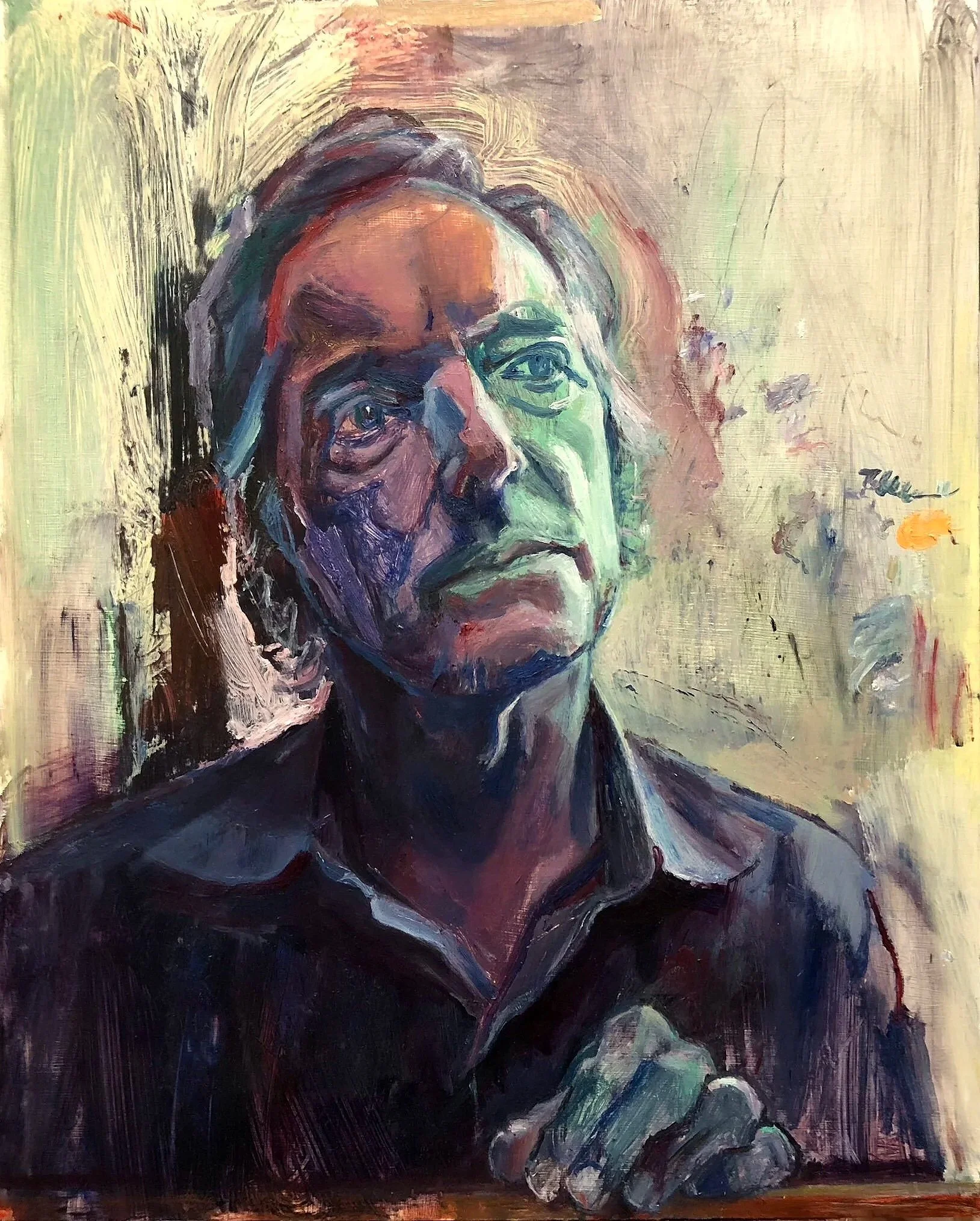 The Sculptor, William Logan, oil on wood panel, 19" x 15"