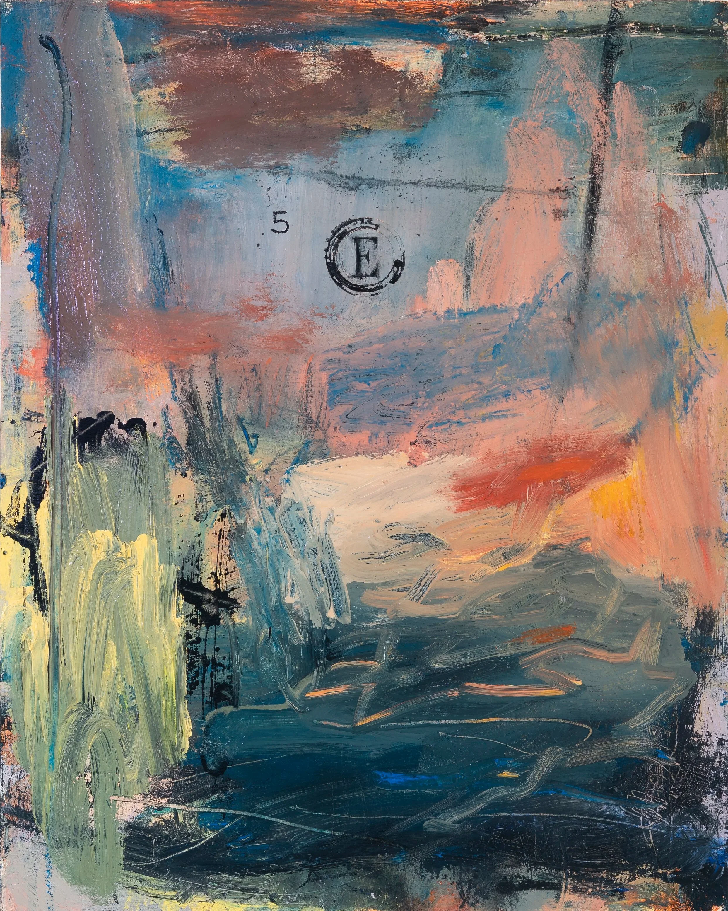 Landscape 5E, oil on board, 20" x 16"