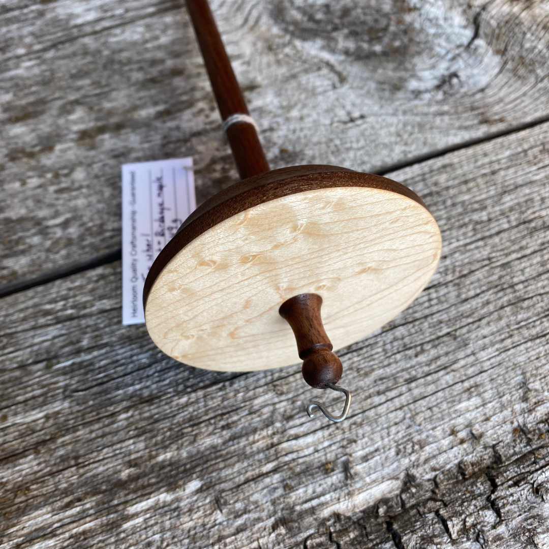 Fox mountain spindle birds eye maple and walnut 1.7 oz.png