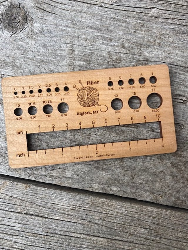 Fiber knitting needle sizer and gauge swatch.jpg