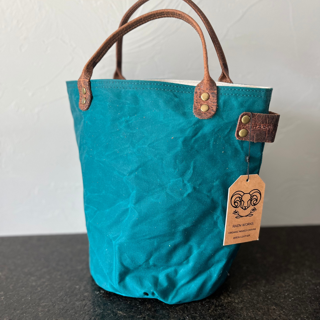 Raen Works Bucket Knitting Bag #Teal.png
