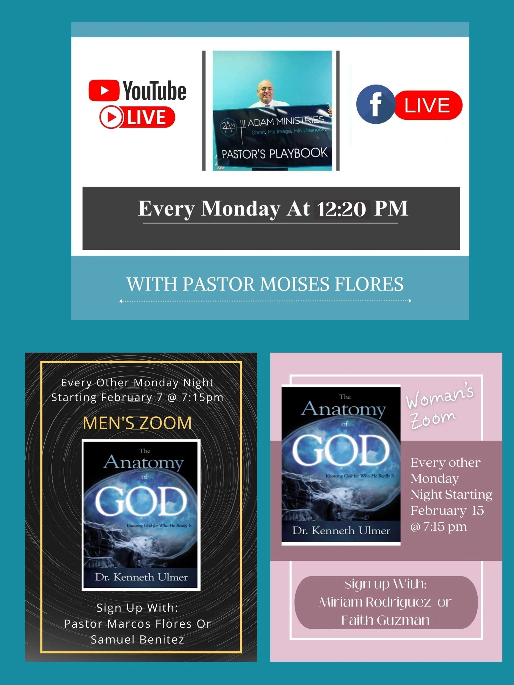 PASTOR’S PLAYBOOK - THE ANATOMY OF GOD, MEN AND WOMEN’S ZOOM BIBLE STUDY