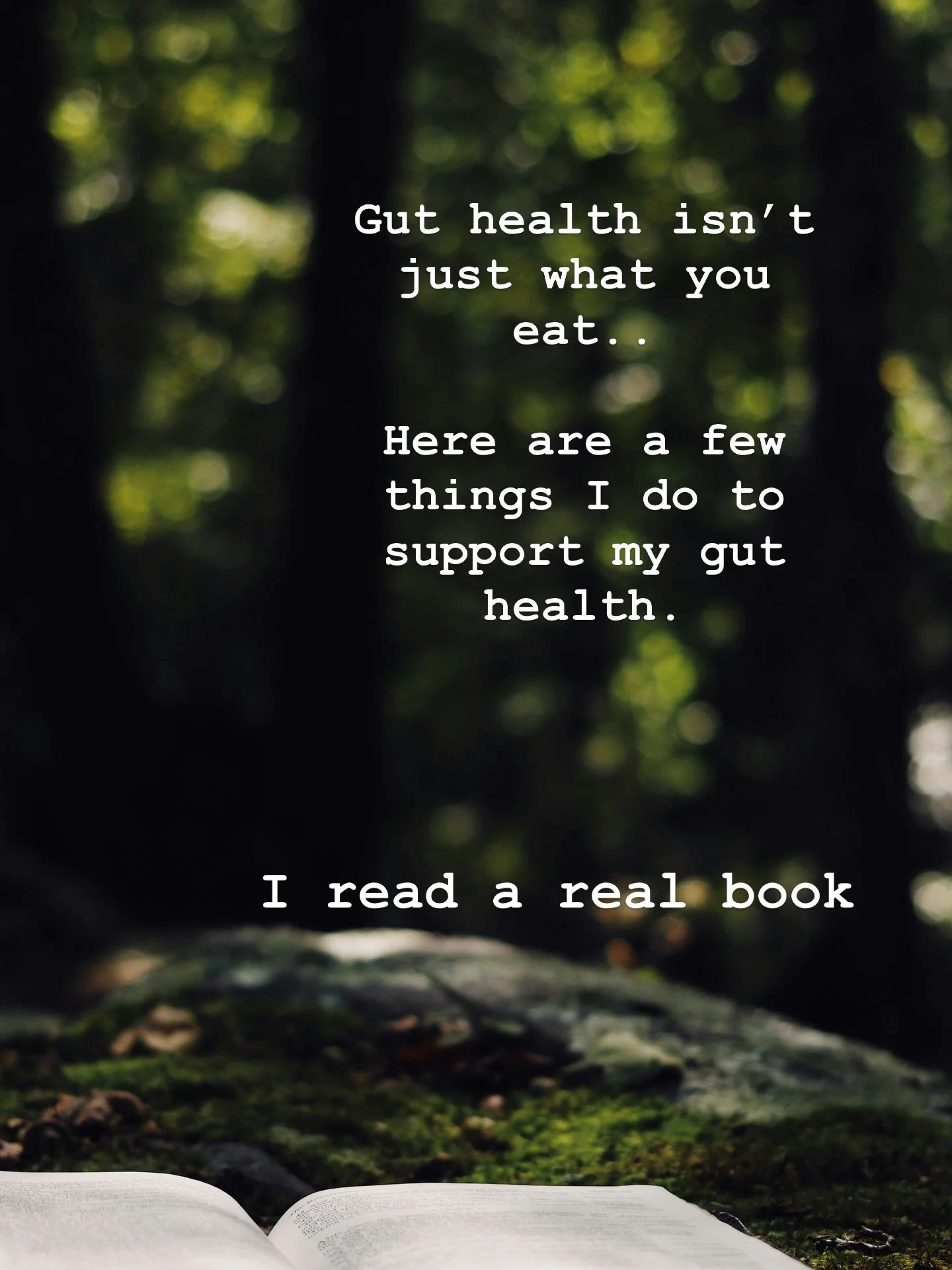 This is what I do for my gut health&hellip;
aside from eating fermented food.

Walk most days.
Get outside.
Spend time with animals.
Slow things down when life gets noisy.

It&rsquo;s not complicated.
It&rsquo;s just consistent.

Most people are look