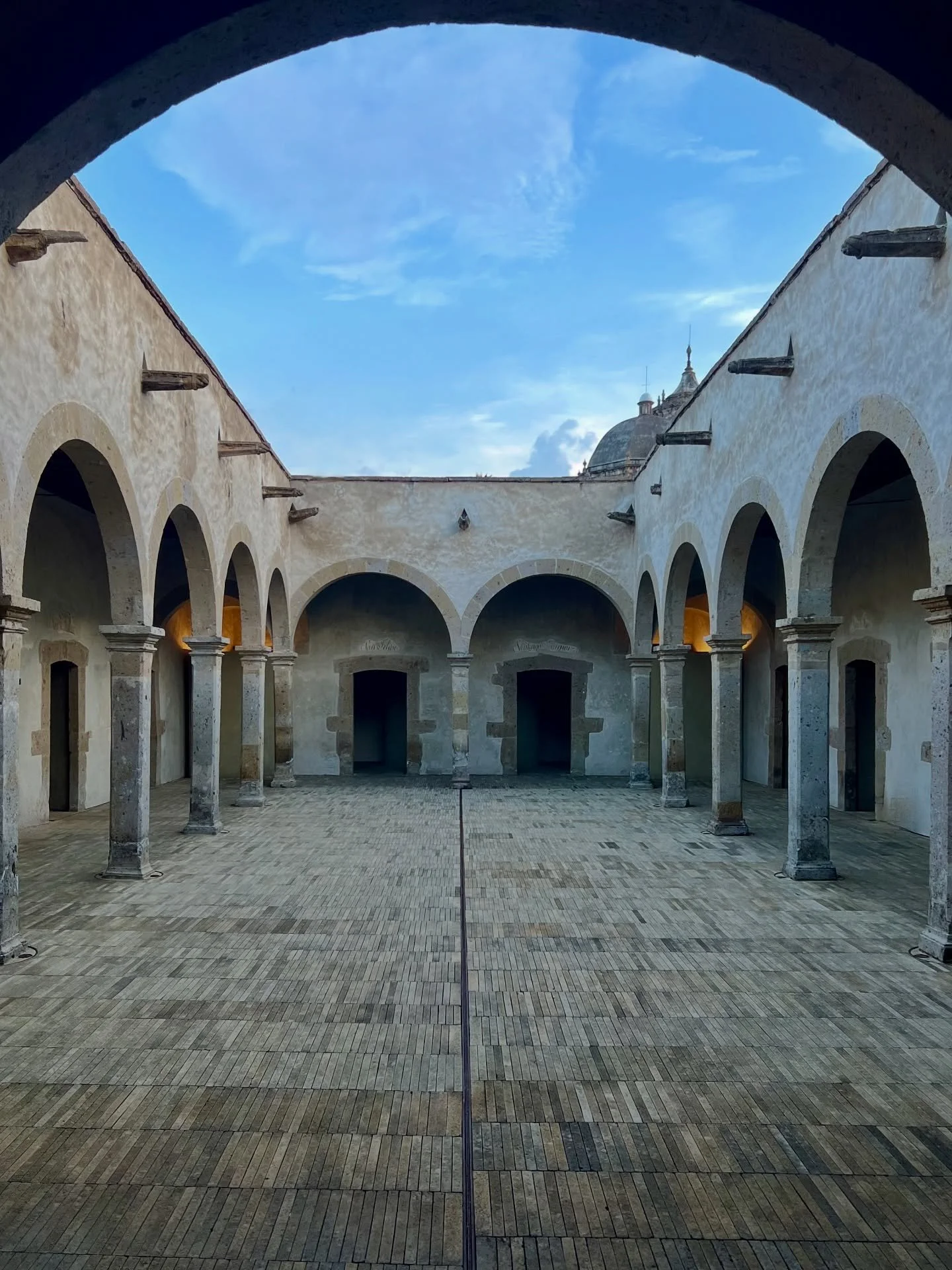 Peaceful moments at Antiguo Colegio de San Diego de Alcal&aacute; in Guadalajara.

A quiet courtyard, original stone arches, atmospheric light and restrained details. A beautiful balance between 18th-century colonial architecture and sleek, minimal M
