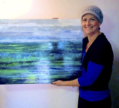Evana with her 'Grace' painting