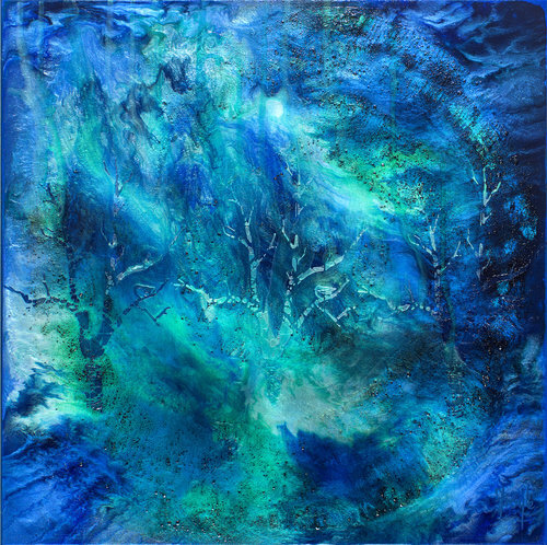 Tangata Whenua 1 mixed media on linen, 61 x 61cm