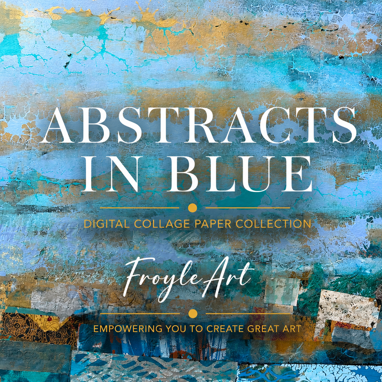 Abstracts in Blue — Digital Collage Paper Collection
