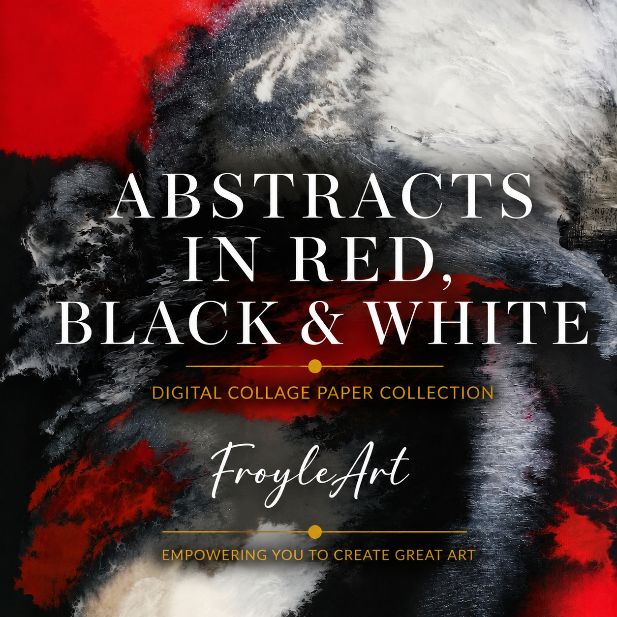 Abstracts in Red, Black & White — Digital Collage Paper