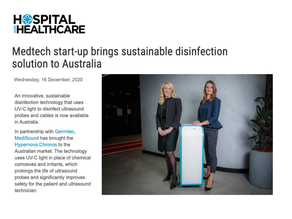 Hospital Healthcare: Medtech start-up brings sustainable disinfection solution to Australia