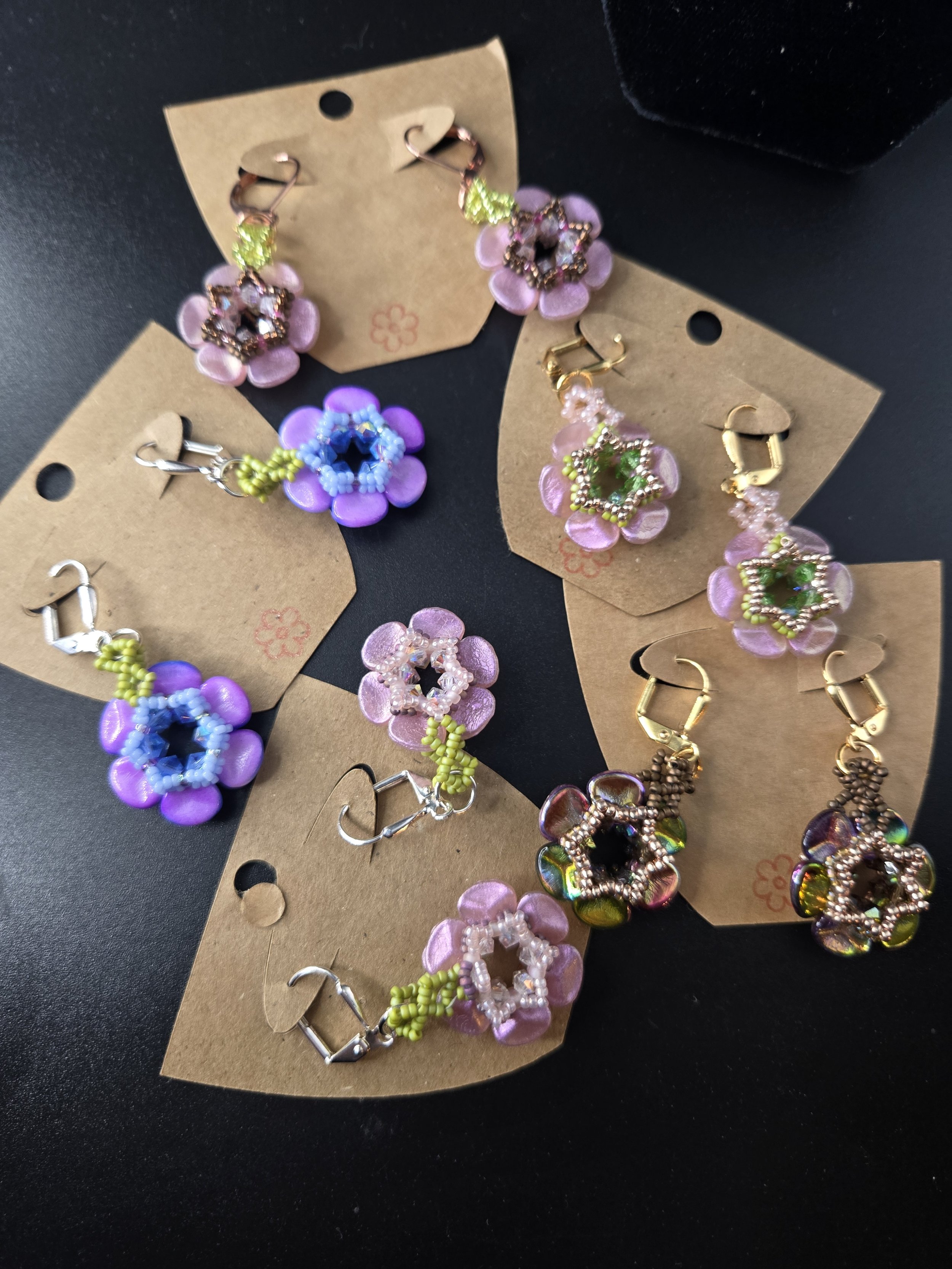 Rose Petal Flower Earrings