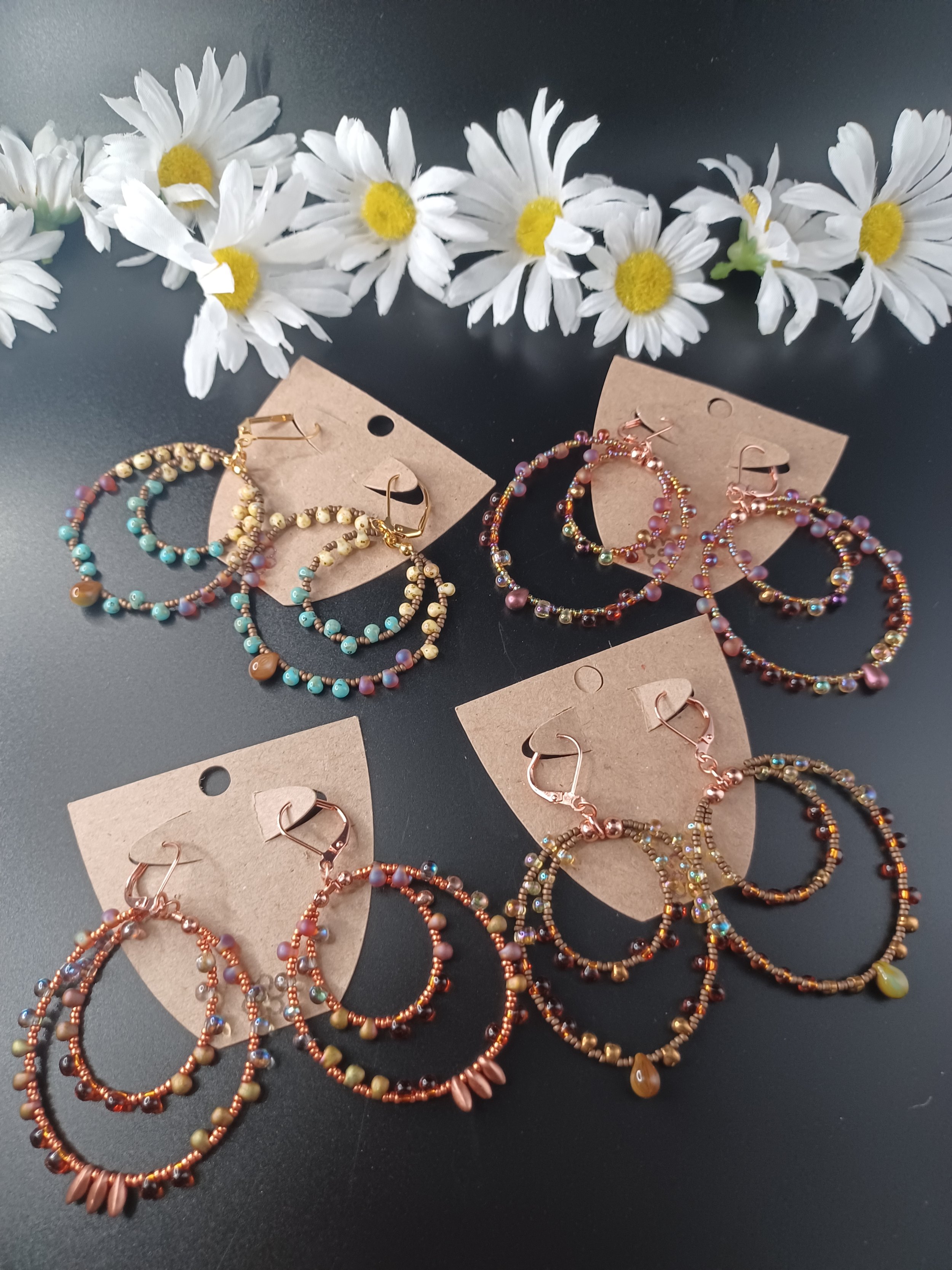 Double Hoop Drop Earrings