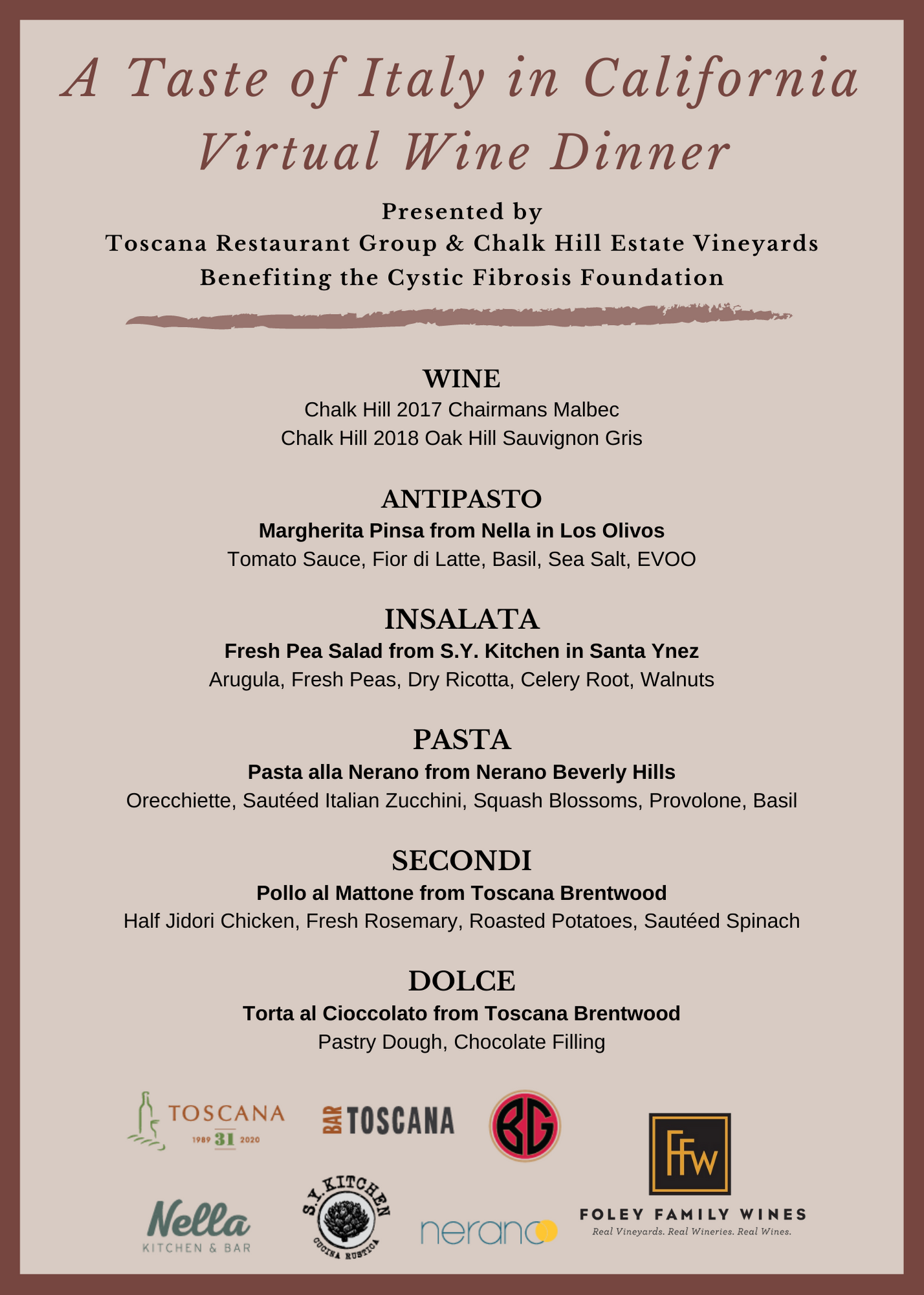 A Taste of Italy in California: Virtual Wine Dinner