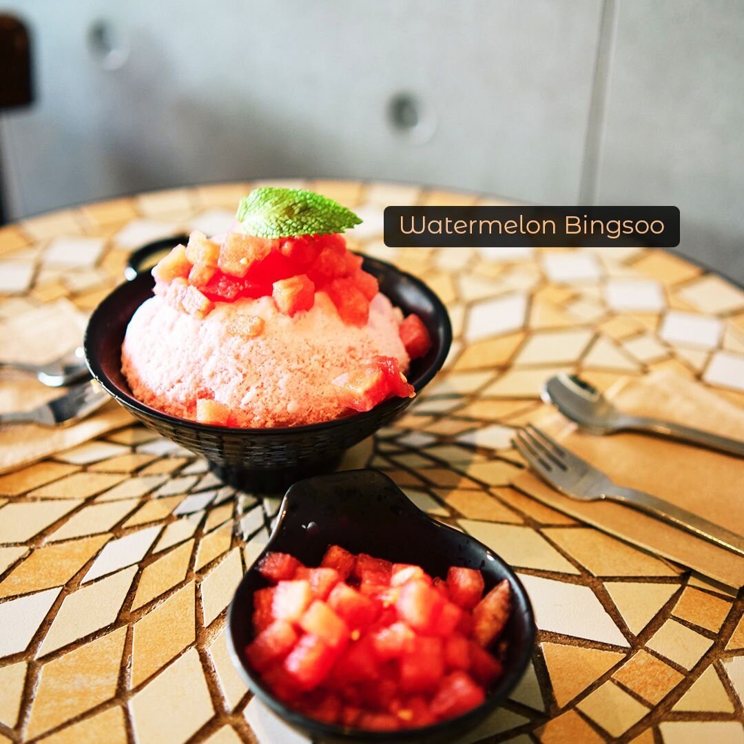As if the watermelon isn't refreshing enough, fresh watermelon plus milky shaved ice to aid in beating the summer's heat. 🍉🌞⠀
⠀
Cheers to staying cool and hydrated all season long. 🖤