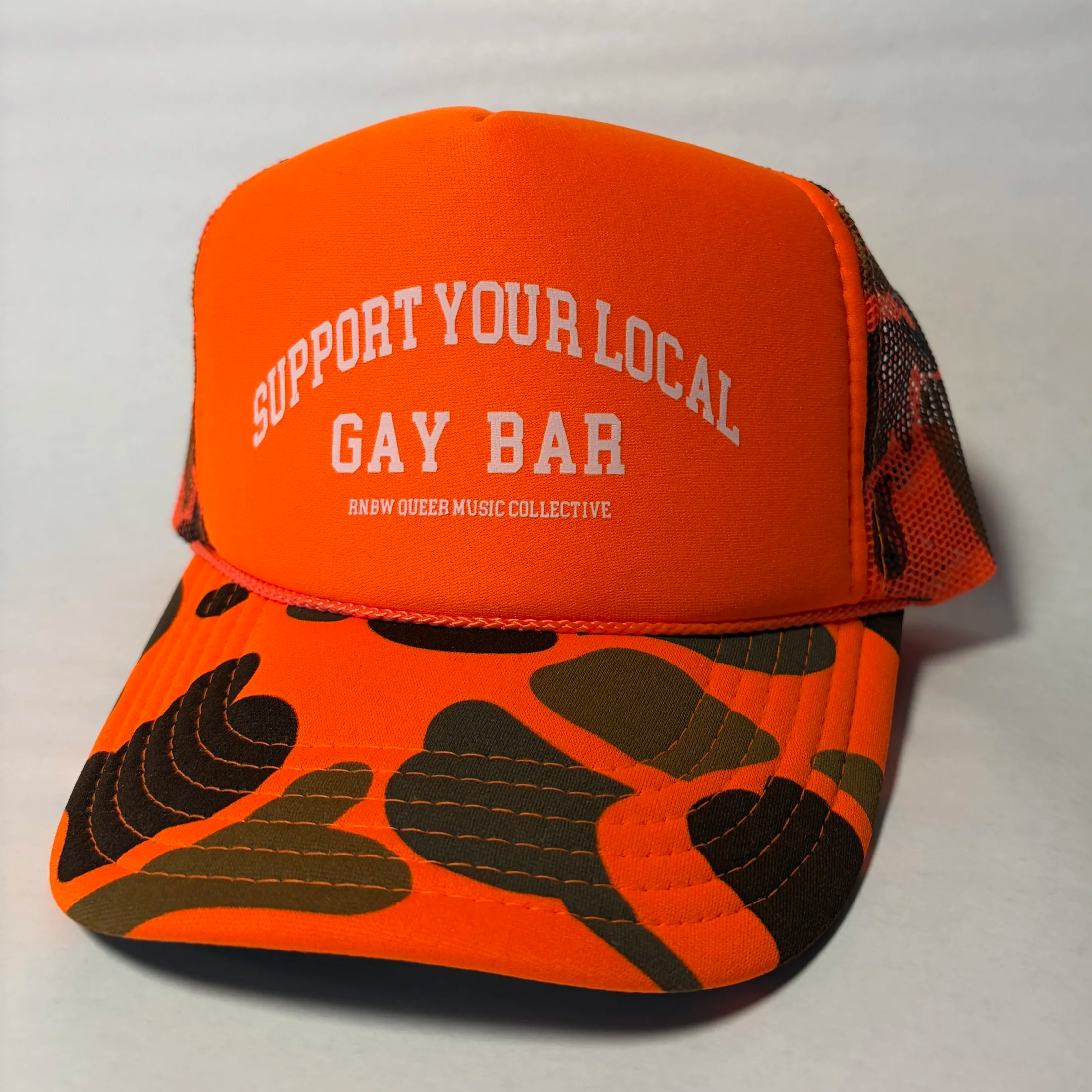 Support+Your+Local+Gay+Bar+-+Foam+and+Mesh+Camo+Orange+Trucker+Hat+for+LGBTQ%2B+DEI+Gay+PRIDE+3.png