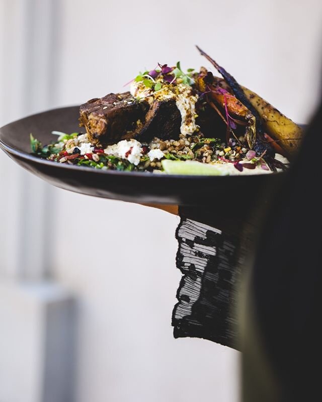 Time to cap off the working week the best way Melbournians know how - with our #NEW Slow Cooked Lamb Shoulder Salad. Pimped with hummus, mixed grains, currants, heirloom carrots, herbs, seed and nut mix, cumin labna, feta and pepperberry molasses dre