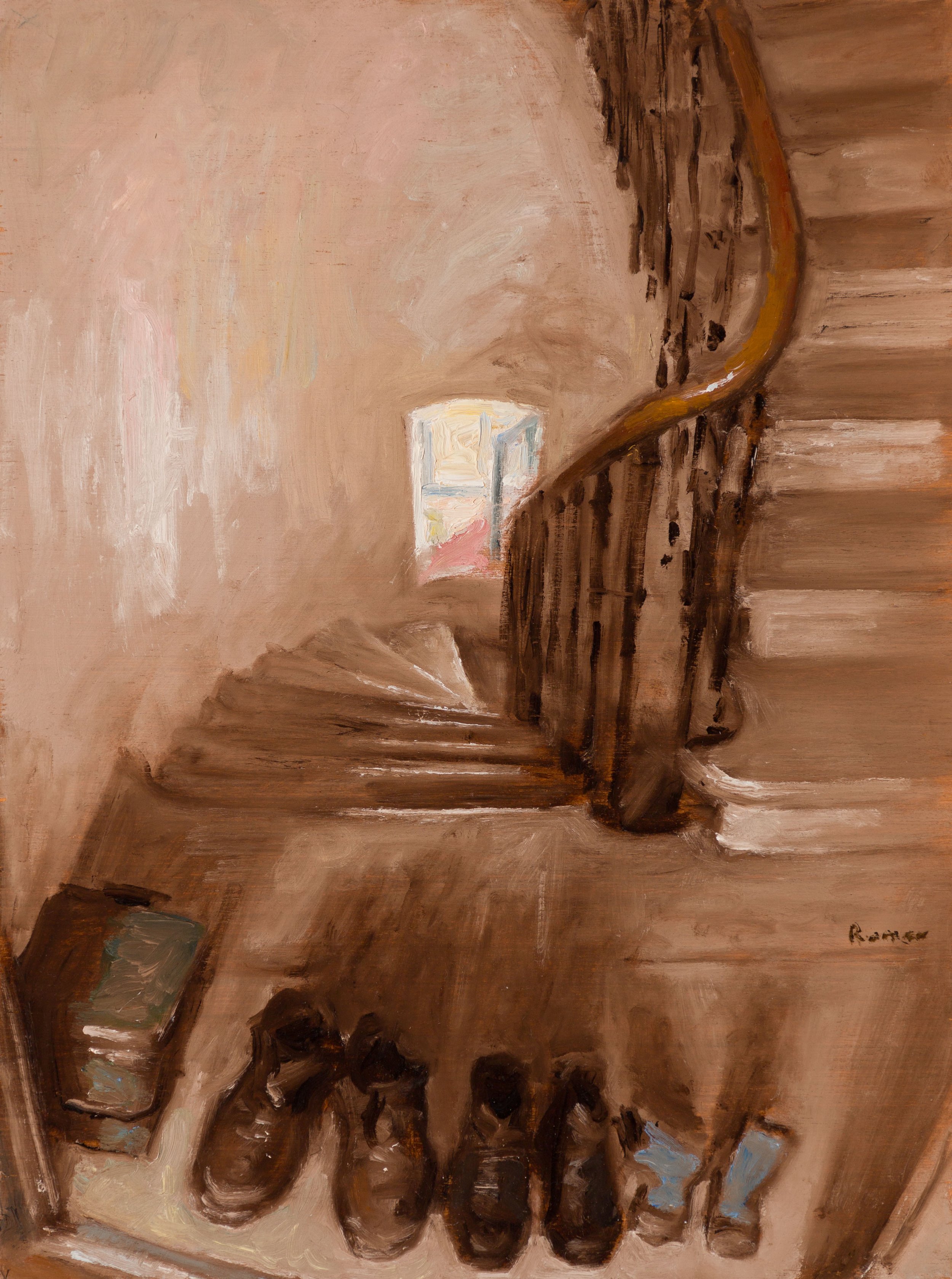 12. Etude de Notre cage d'escalier / oil on panel / 30 x 40 cm / €300 / SOLD
