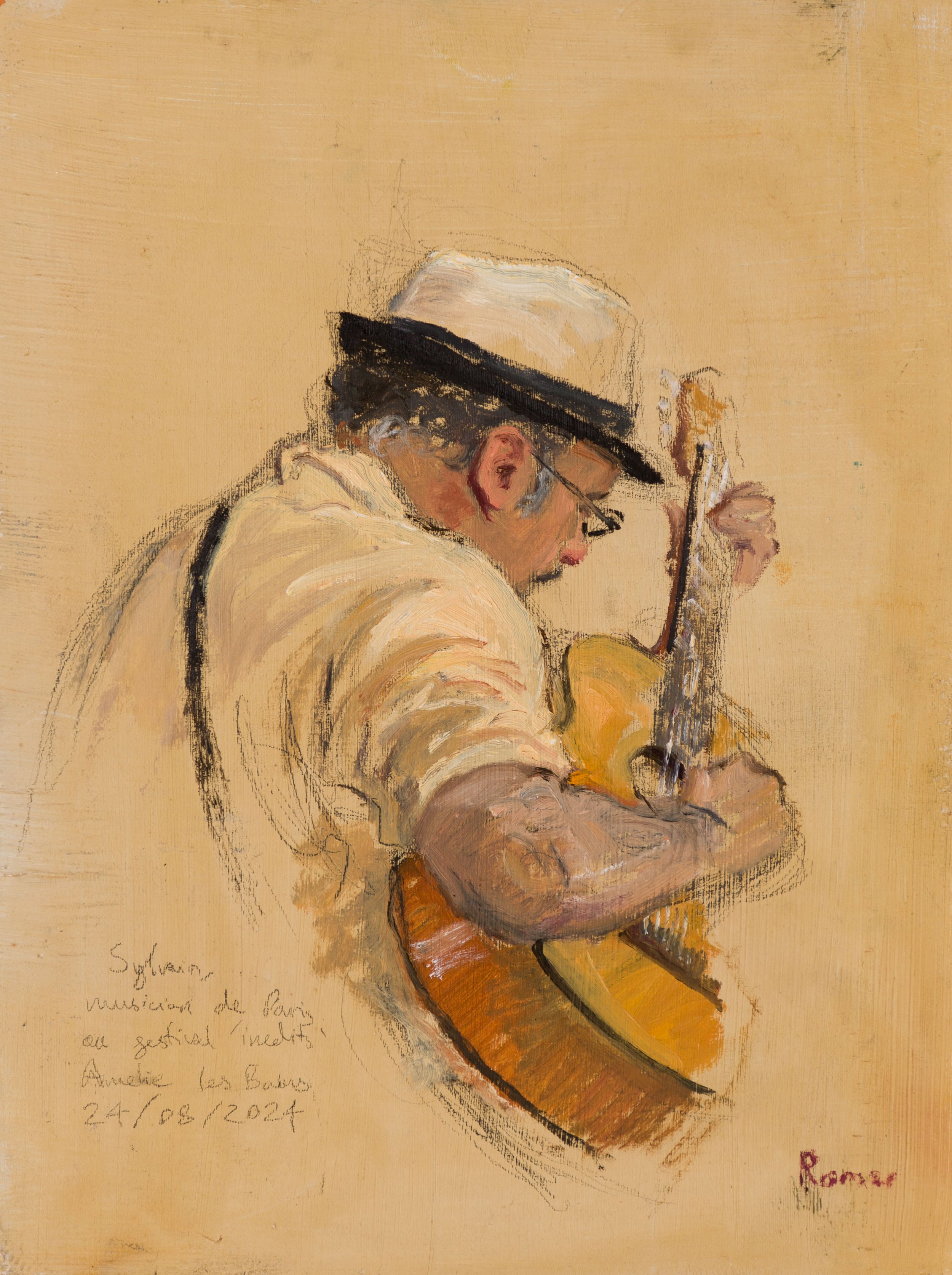 36. Etude de guitariste / oil on panel / 40 x 30cm / €300