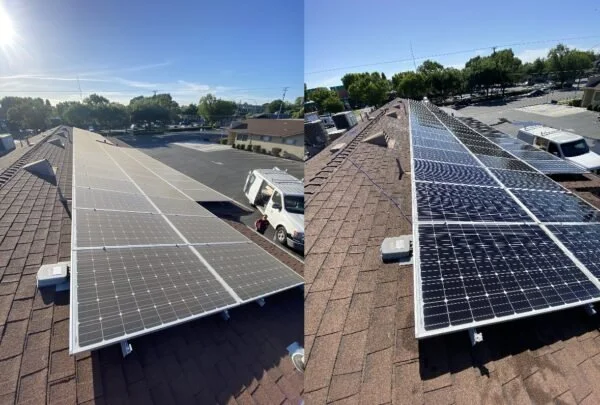 Before And After Solar Panel Cleaning On Homes And Buildings