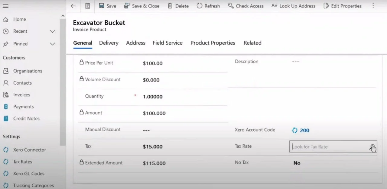   Link invoice to specific account code and tax rates.  