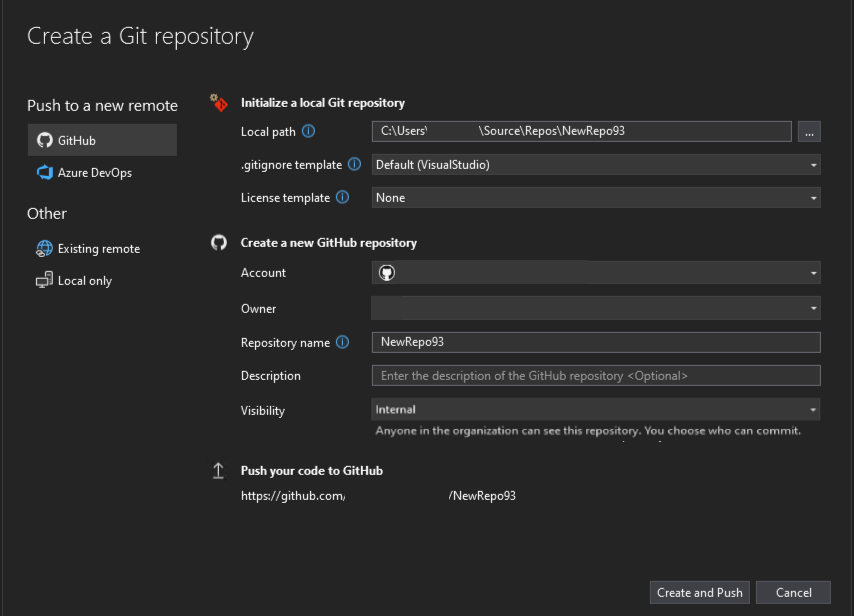 Create Internal Repositories For Teams Now In Visual Studio
