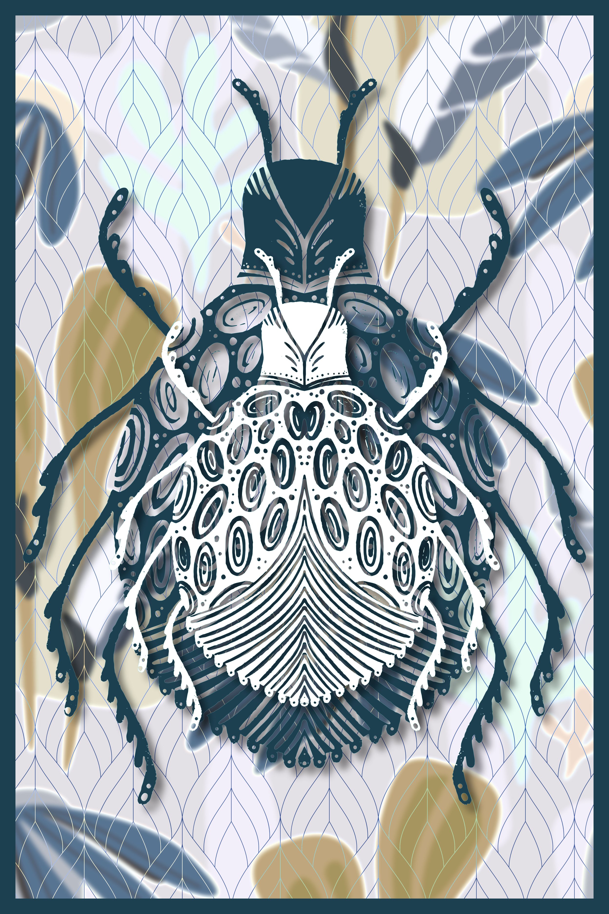 Double-Bug-with-Art-Deco-Leaves-Wallpaper-BORDER.jpg