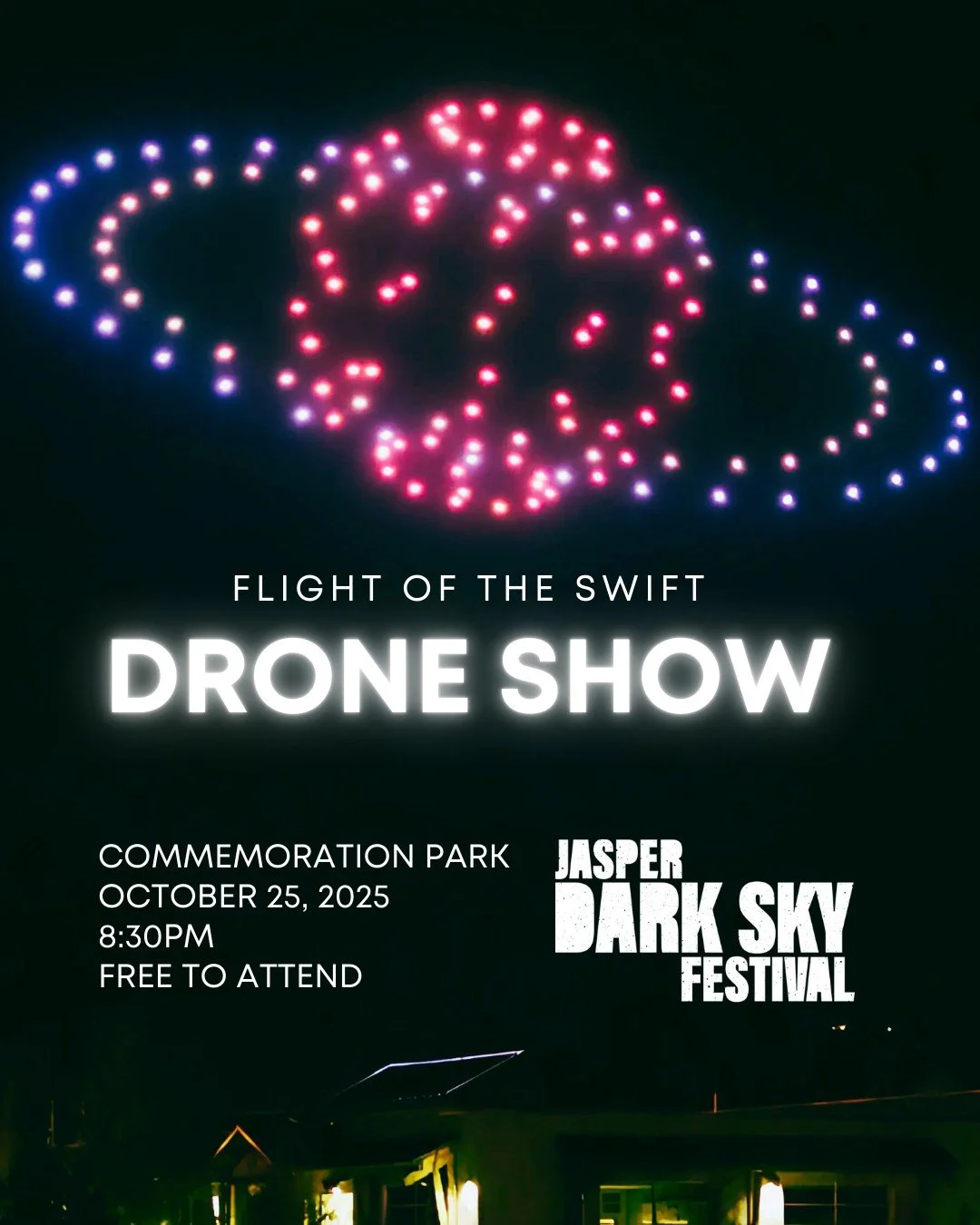 ✨ Look up, look alive. ✨

With support from @fly_yeg we bring to you: Flight of the Swift, a breathtaking drone show that follows the endangered Black Swift&rsquo;s epic migration from the Amazon to the Rockies. Set to music, this luminous sky dance 