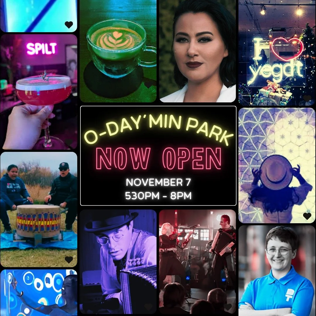 O-day&rsquo;min (Heart Berry) Park officially opens &mdash; and we&rsquo;re lighting up downtown with art, story + community vibes.

💡 Sokaris Studio + Jcat &ndash; Animated projection art telling the story of the Heart Berry &mdash; a glowing love 