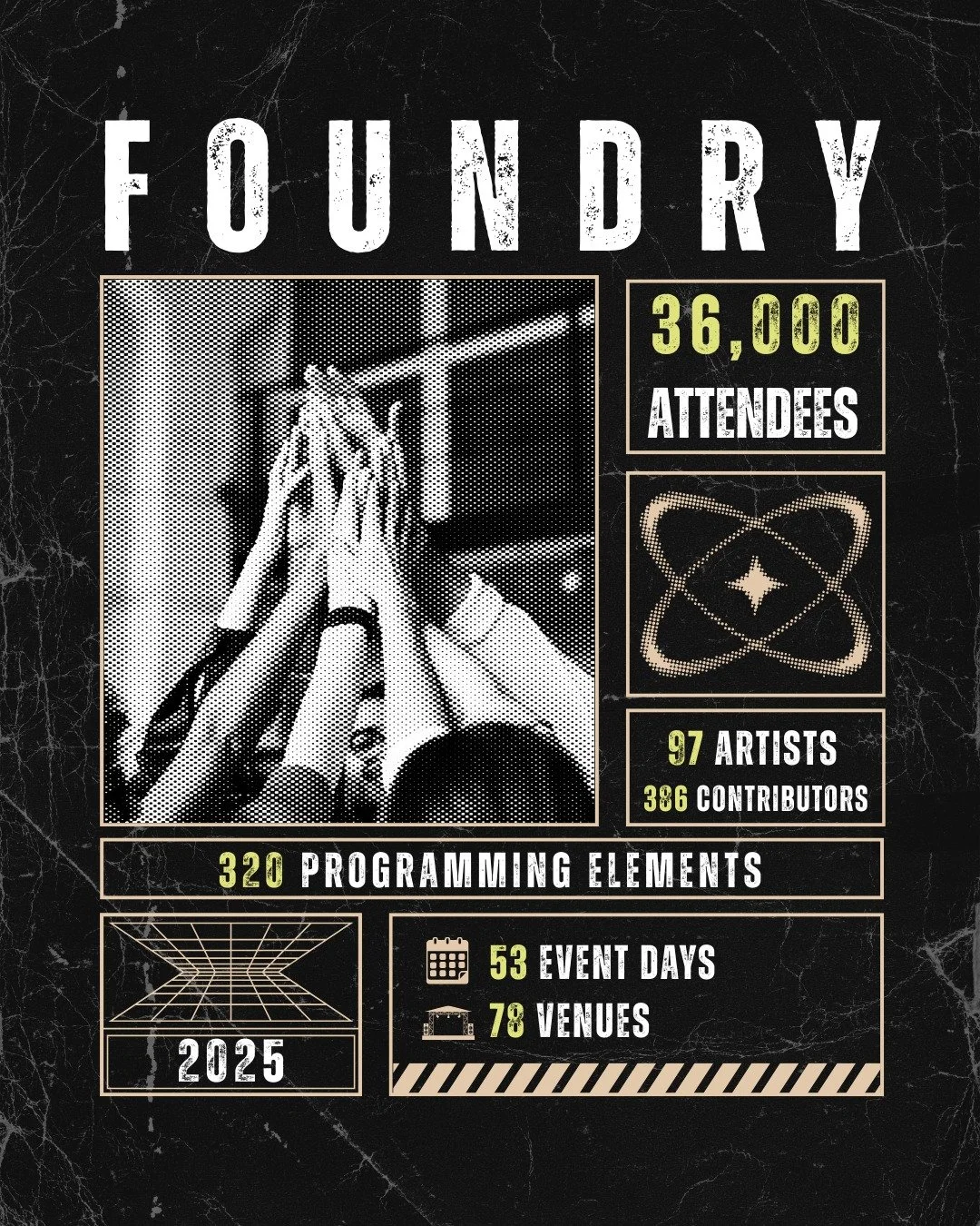 2025, by the numbers.
And by the people who built them together.

Big ideas. Real plans. Delivered.
Across festivals, public spaces, corporate retreats, and community-led gatherings, we worked alongside artists, contributors, partners, and communitie