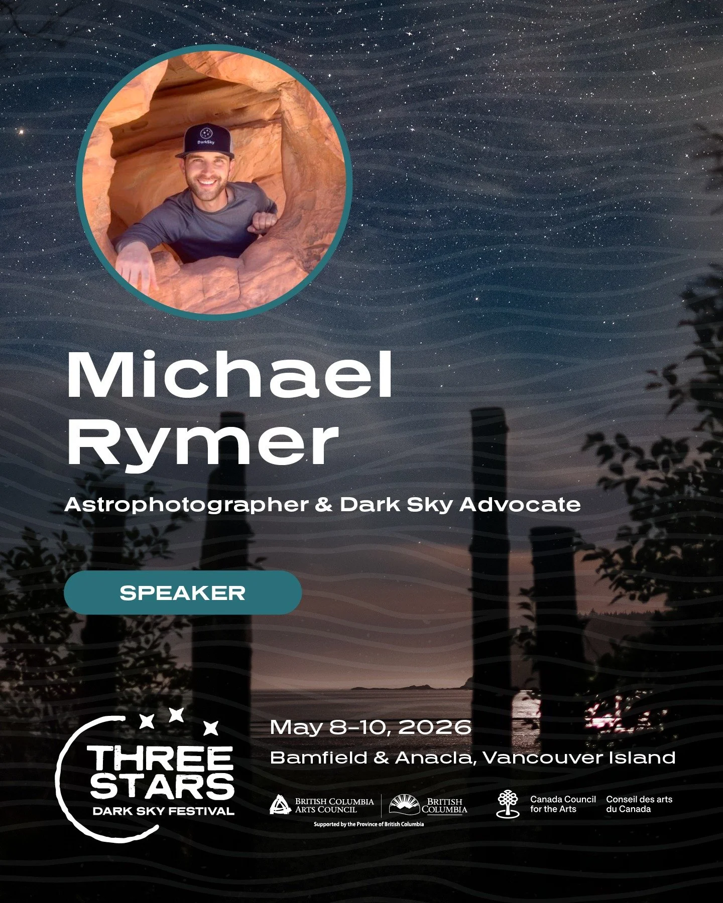 michael rymer 

Bring the night sky into focus.

Michael Rymer leads hands-on and thought-provoking experiences at the Three Stars Dark Sky Festival, helping audiences capture the stars while understanding why dark skies matter.

An astronomer, astro