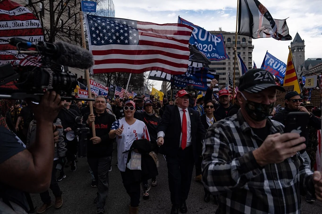Scenes from downtown Washington D.C. today as trump supporters marched to protest the presidential election results.