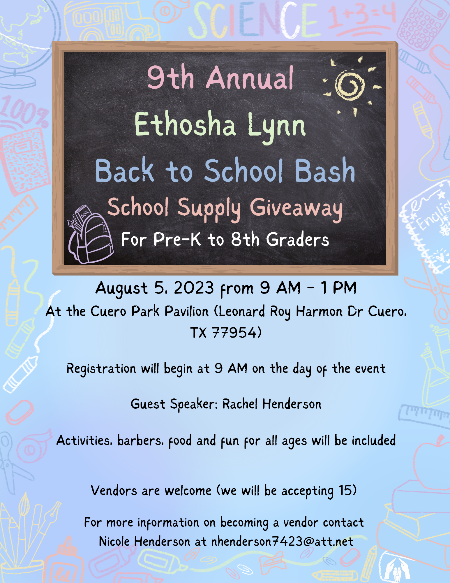 9th Annual Ethosha Lynn’s Back-to-School Bash