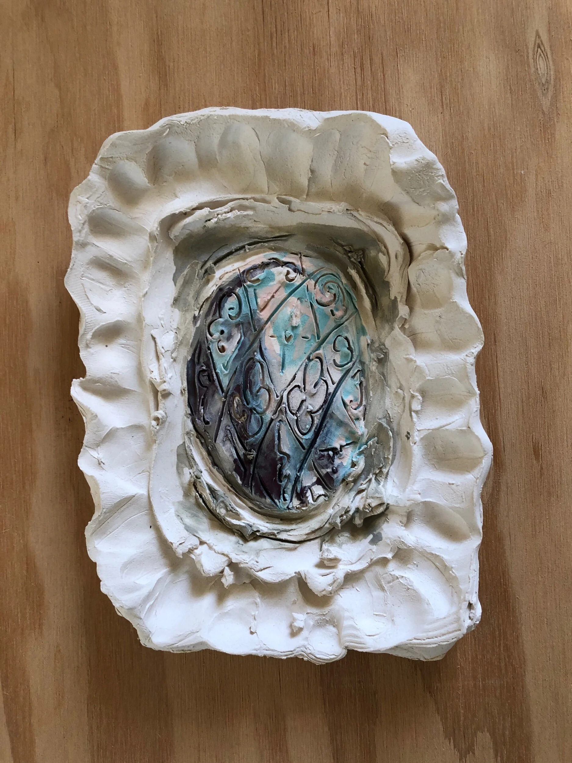 Platter (purple, turquoise), 2018