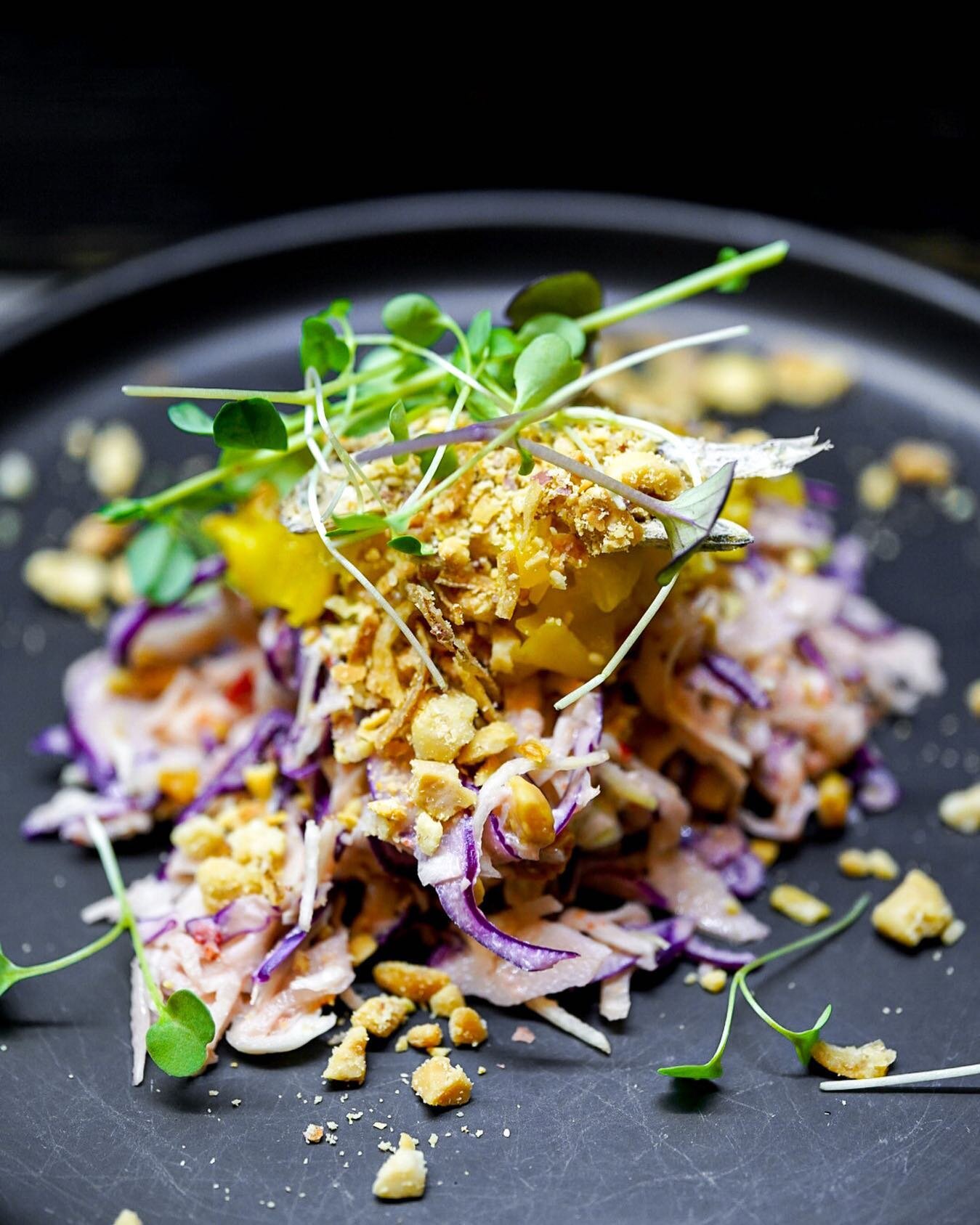 Thai Cabbage Salad (Custom Menu)
with chilli and garlic dressing, green mango, peanuts, and salted anchovy