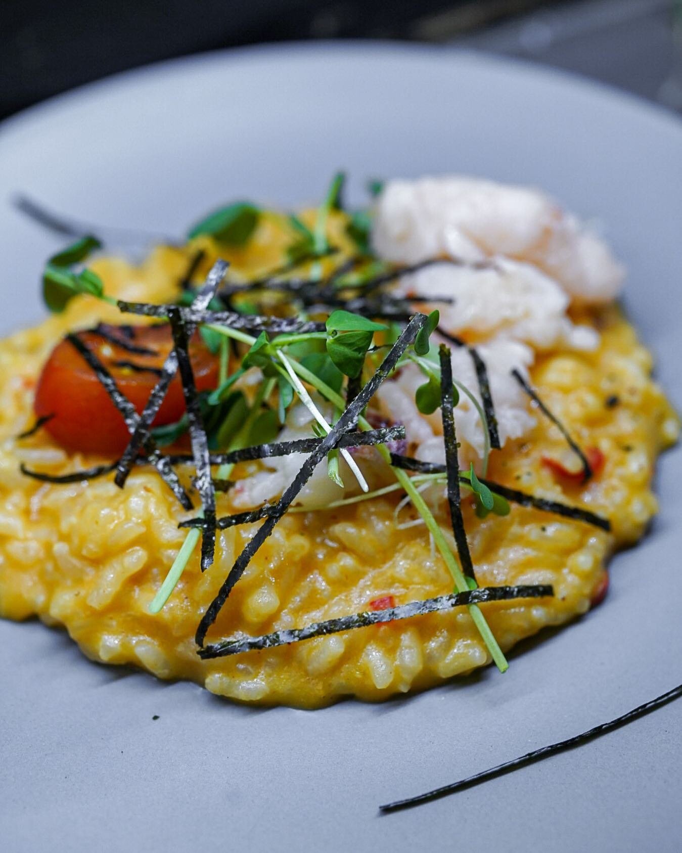 Lobster and uni risotto with butternut squash (Custom Menu)