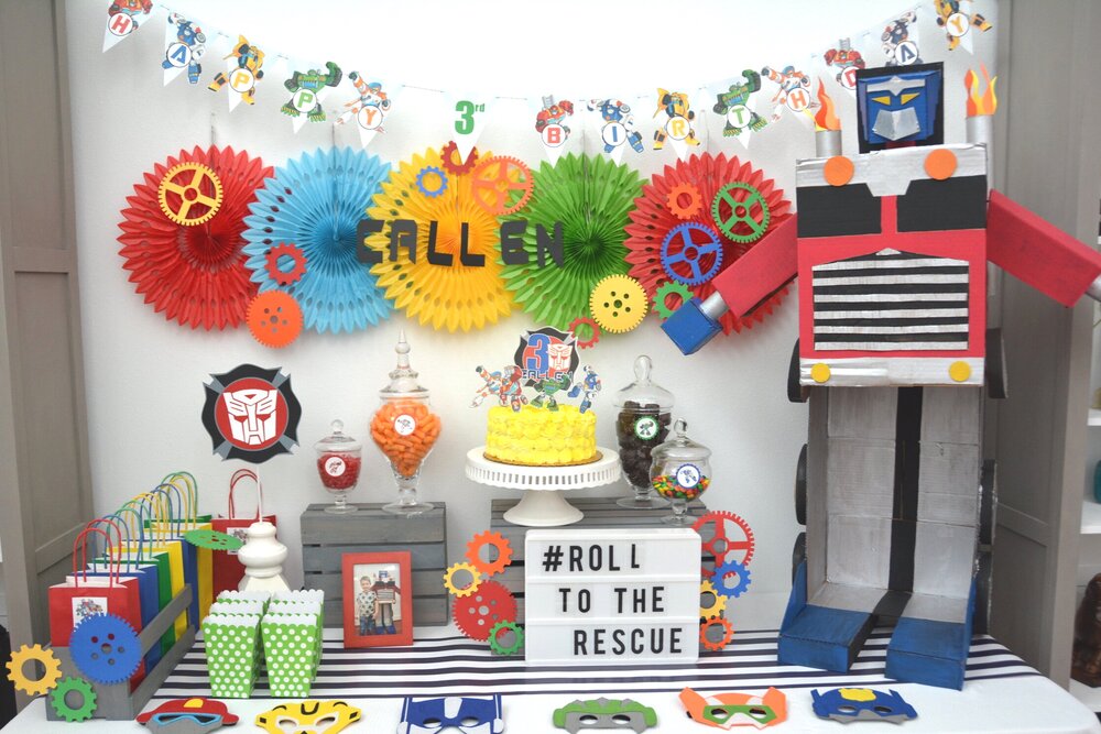Rescue Bot - Roll to the Rescue Birthday Party — Davis & Scout Celebration  Co.