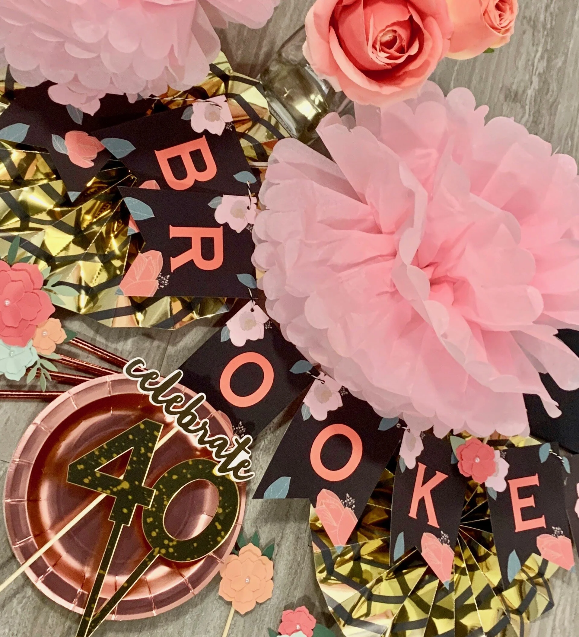 40th Birthday Floral Decor