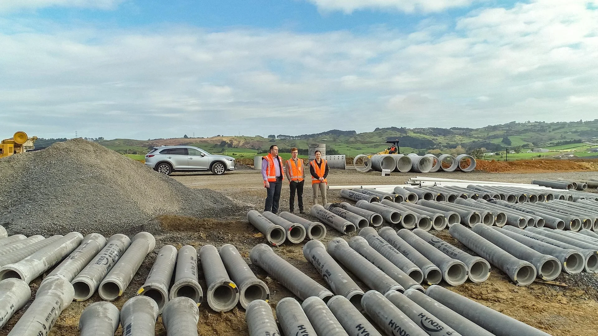 Ryan (left) and some of the juniors on his team at CivilPlan.
