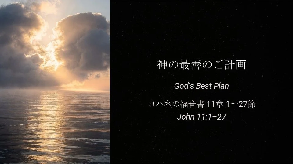 ヨハネの福音書 11:1-27⎪神の最善のご計画
