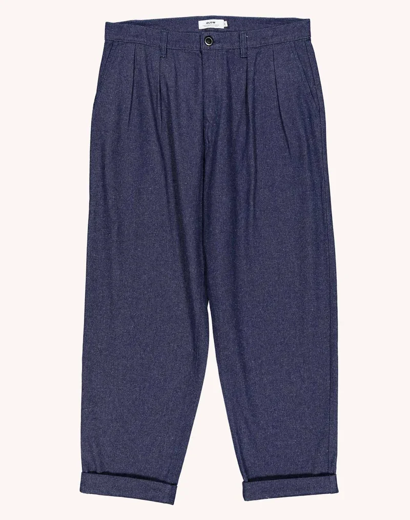 Pantalon SEMBO OLOW homme denim bleu à coupe ample et à pinces