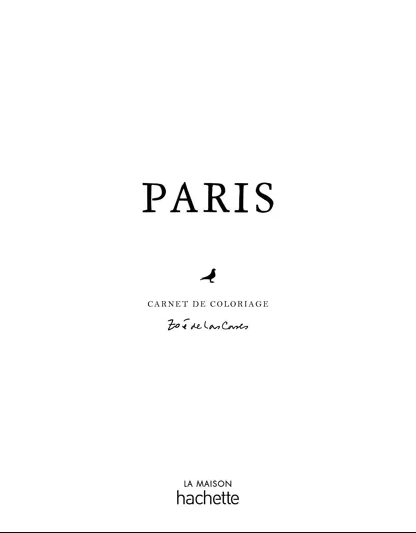 Cahier de coloriage Paris – Zoé de las Cases | Twins Concept Store