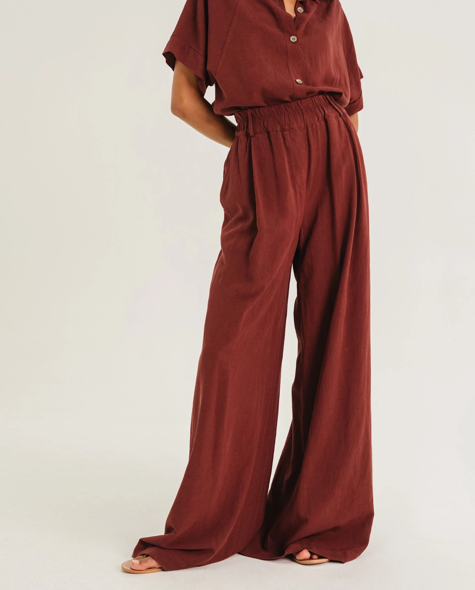 Pantalon EDIZ AMARANTE Tinsels lin viscose | Twins Concept Store